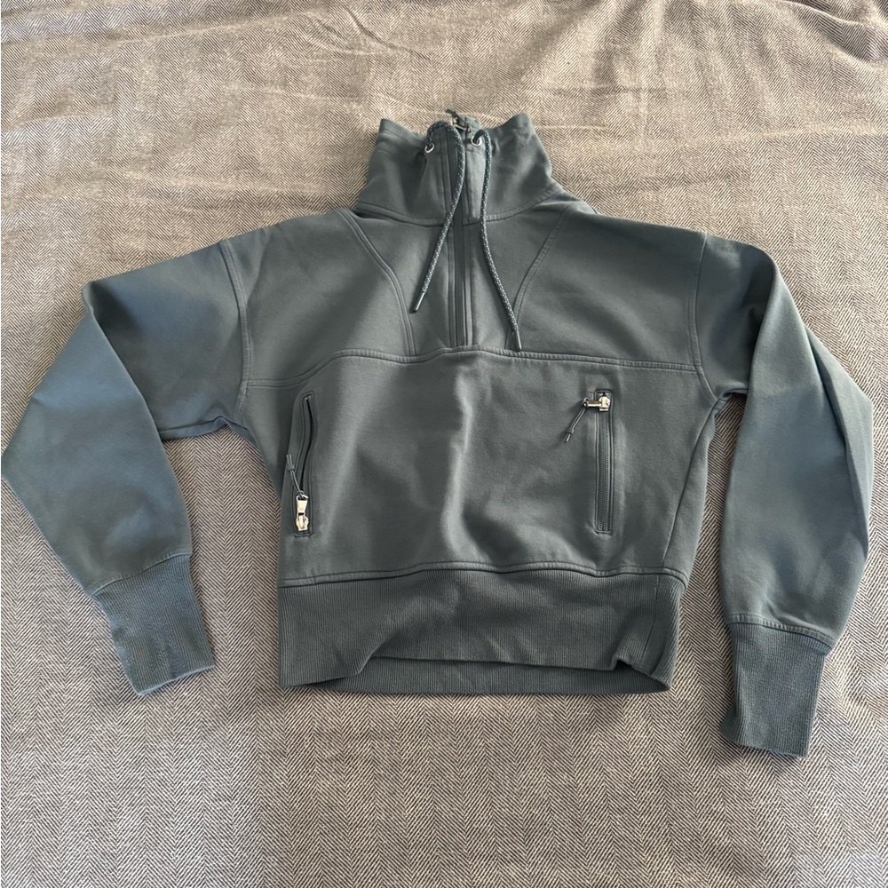 Old Navy Grayish Blue Quarter-Zip Pullover